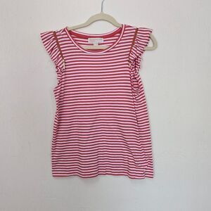 Michael Kors Women's Sleeveless Top Size Medium. coral and white stripes.